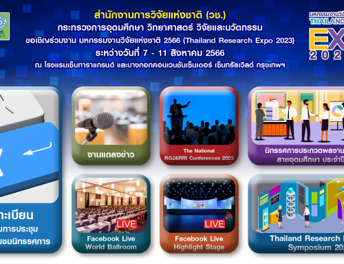 สำนักงานการวิจัยแห่งชาติ ขอประชาสัมพันธ์เชิญชวนส่งบทความผลงานวิจัยเข้าร่วมนำเสนอในกิจกรรม Thailand Research Expo 2023