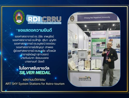 ขอแสดงความยินดีกับนักวิจัย ที่ได้รับรางวัล Silver Medal และ GENIUS AWORD ผลงานนวัตกรรม ART SKY System Stations for Astro-tourism