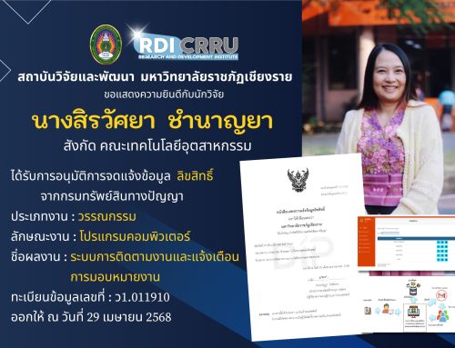 ขอแสดงความยินดีกับนักวิจัย